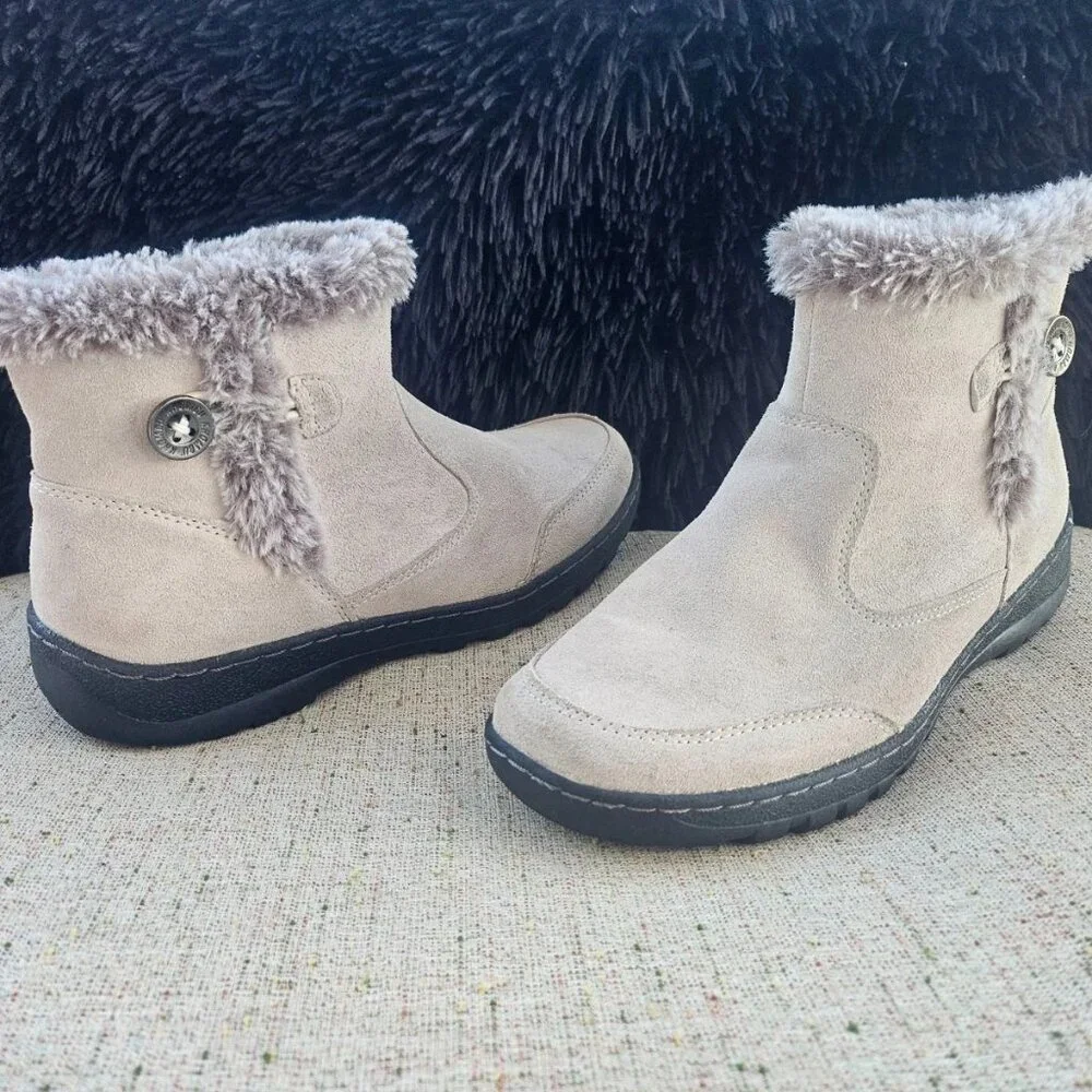 Khombu Women Boots High Top Faux Fur Leather and Man Made Upper Size 7M - Picture 2 of 11